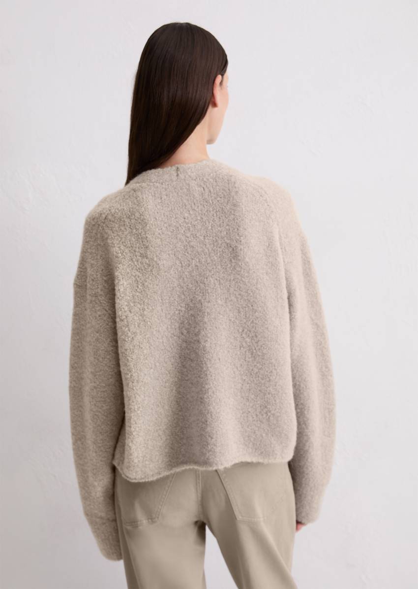 Bouclé cardigan regular made from a virgin wool/alpaca wool mix