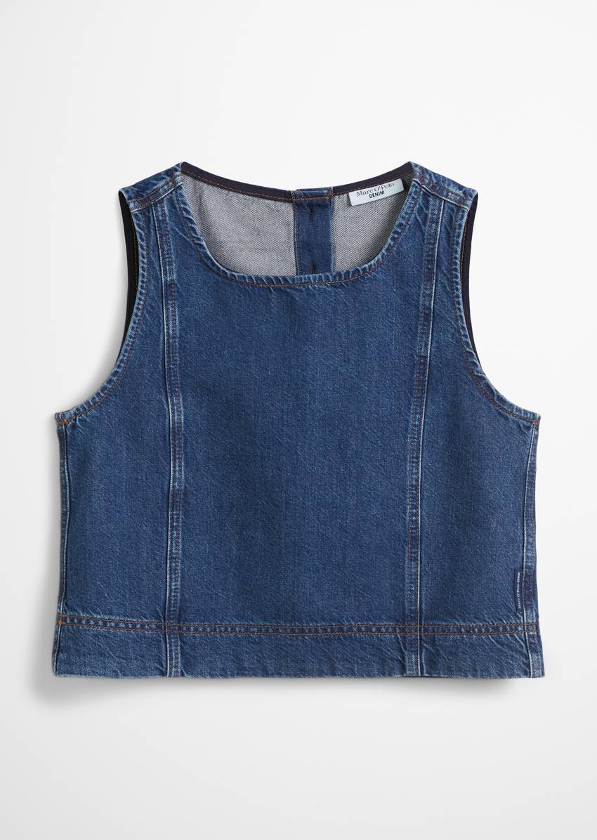 Cropped denim top made from pure organic cotton