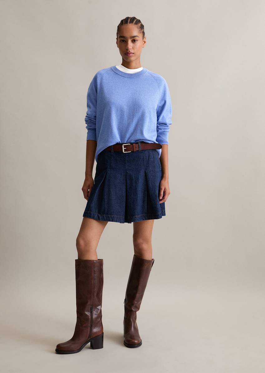 Knitted sweater regular made from soft cotton stretch