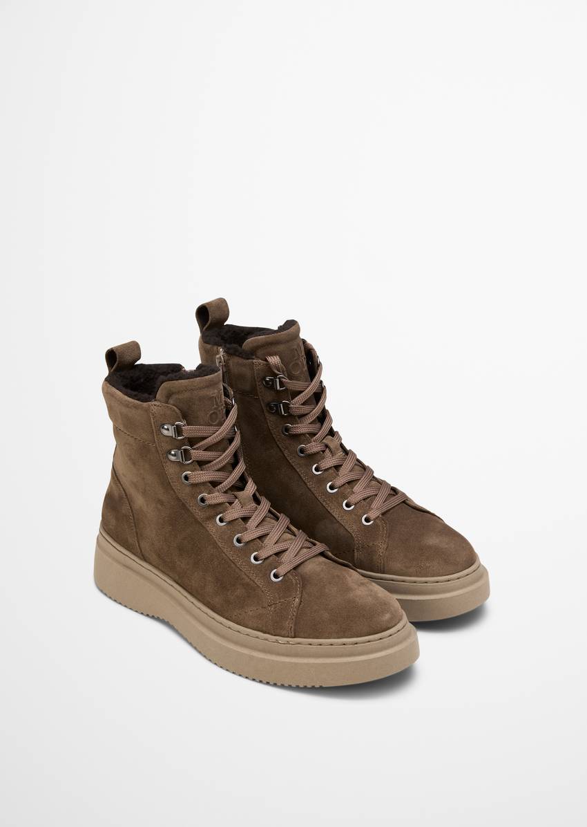 Lace-up boots model Algot with inside zipper