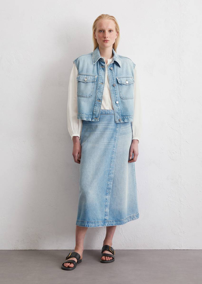 Regular denim vest made from TENCEL™ Lyocell mix