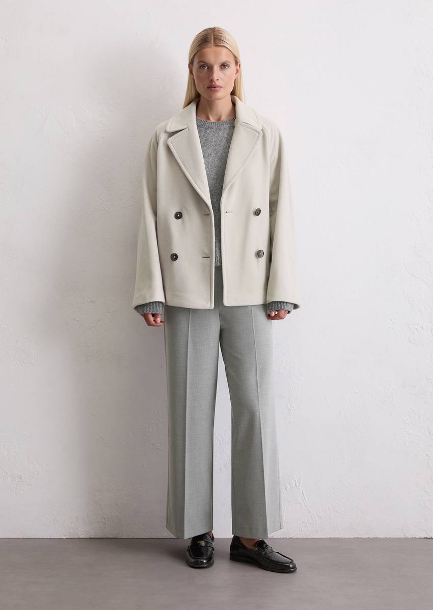 Cape jacket relaxed made from a wool mix