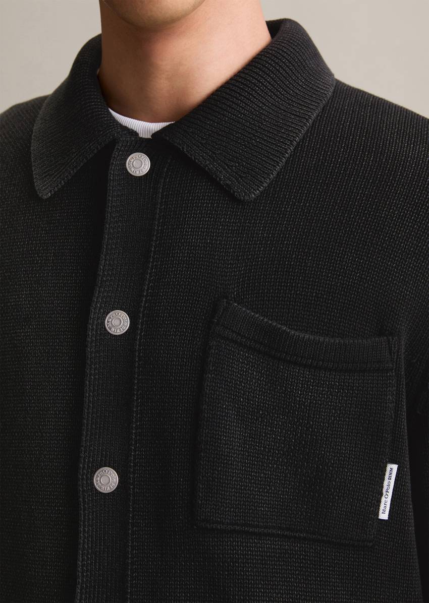 Relaxed cardigan in denim jacket look