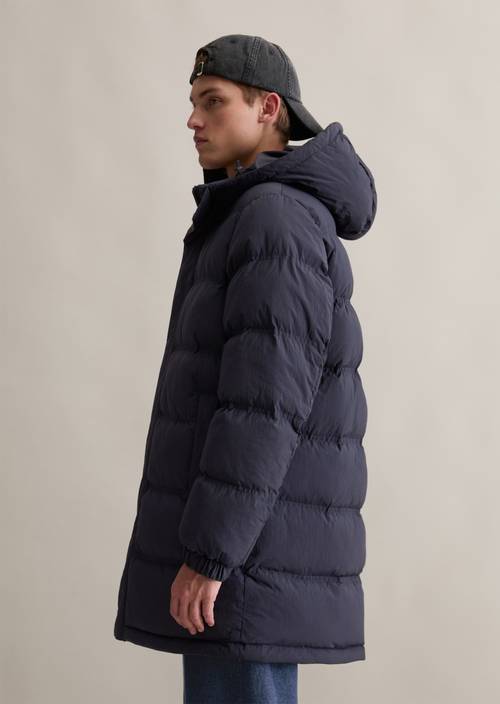 Hooded quilted coat water-repellent with light padding