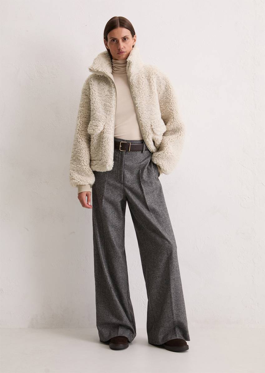 Teddy jacket regular made from recycled polyester