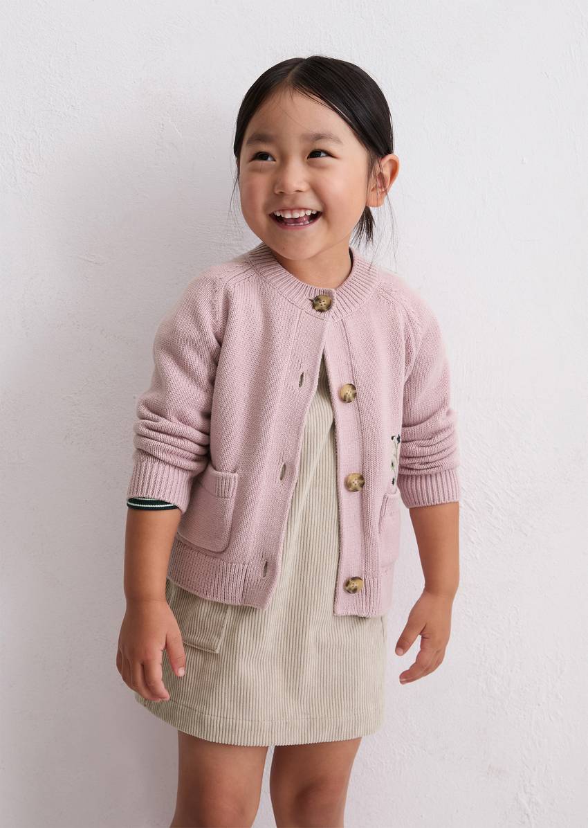 KIDS-GIRLS cardigan with pretty floral embroidery