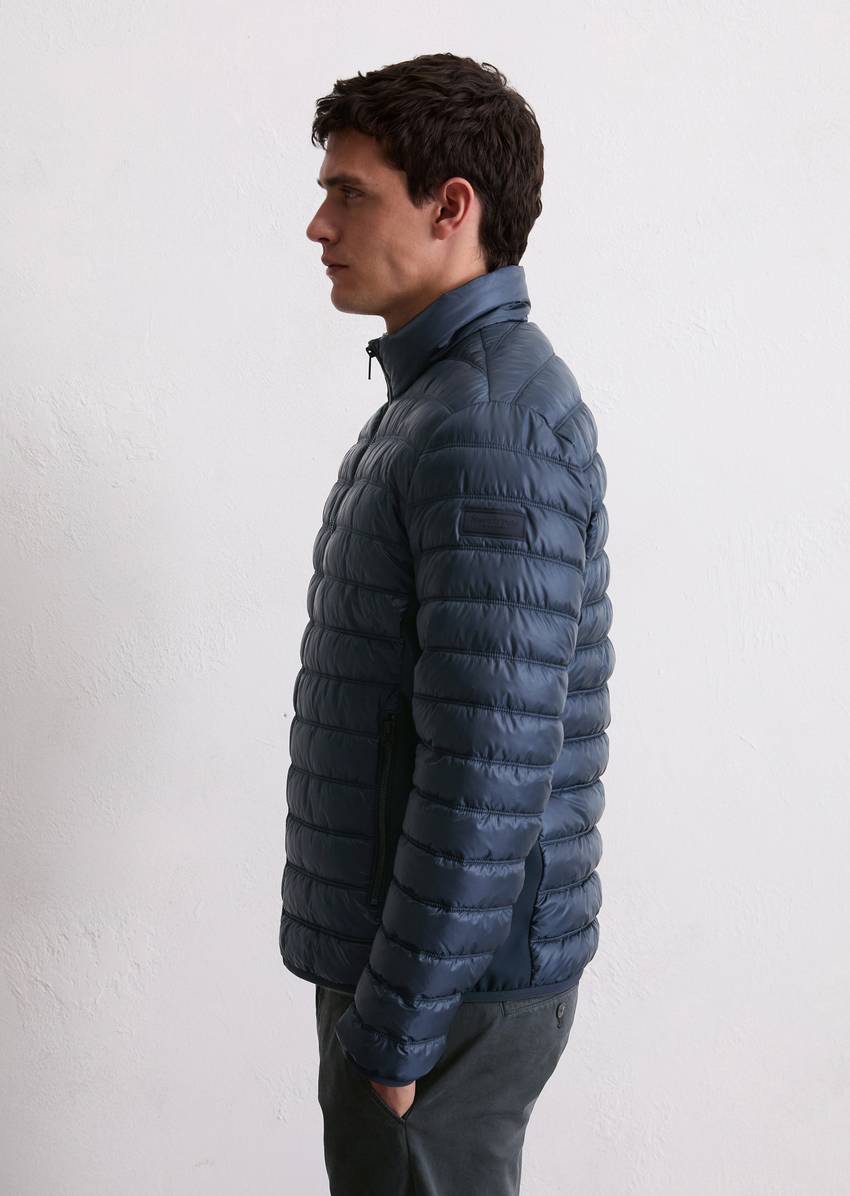 Quilted jacket regular with softshell inserts