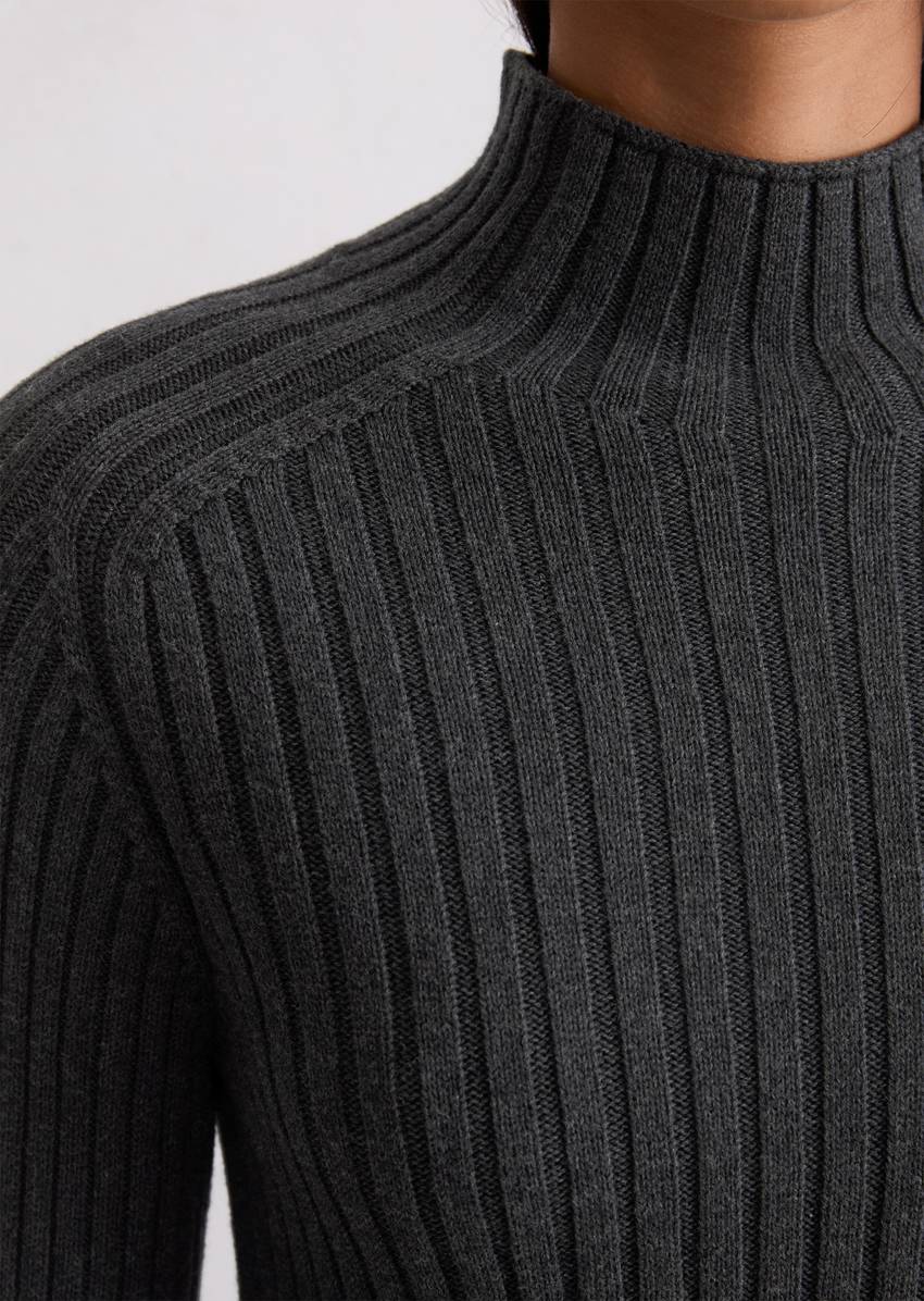 Turtleneck sweater slim made from heavy weight cotton