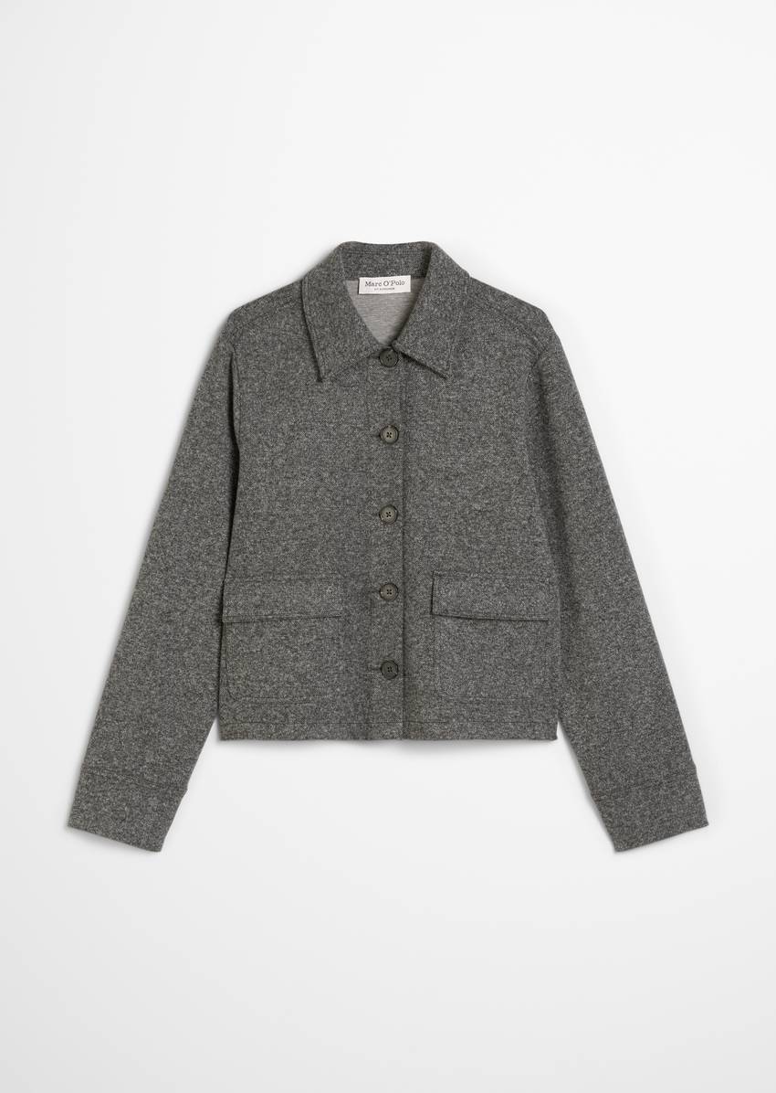 Tweed jersey jacket regular made from an organic cotton blend