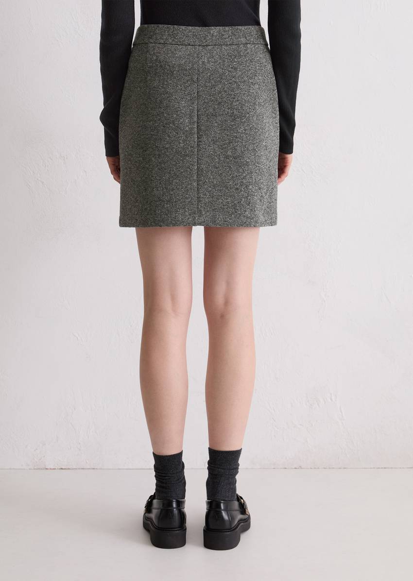Tweed jersey mini skirt slim made from an organic cotton blend