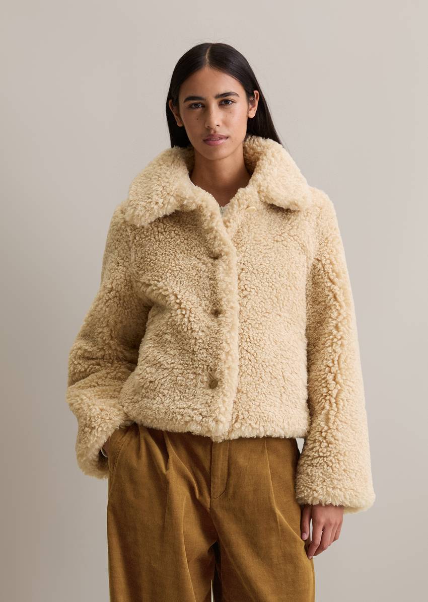 Teddy jacket regular made from soft curly plush