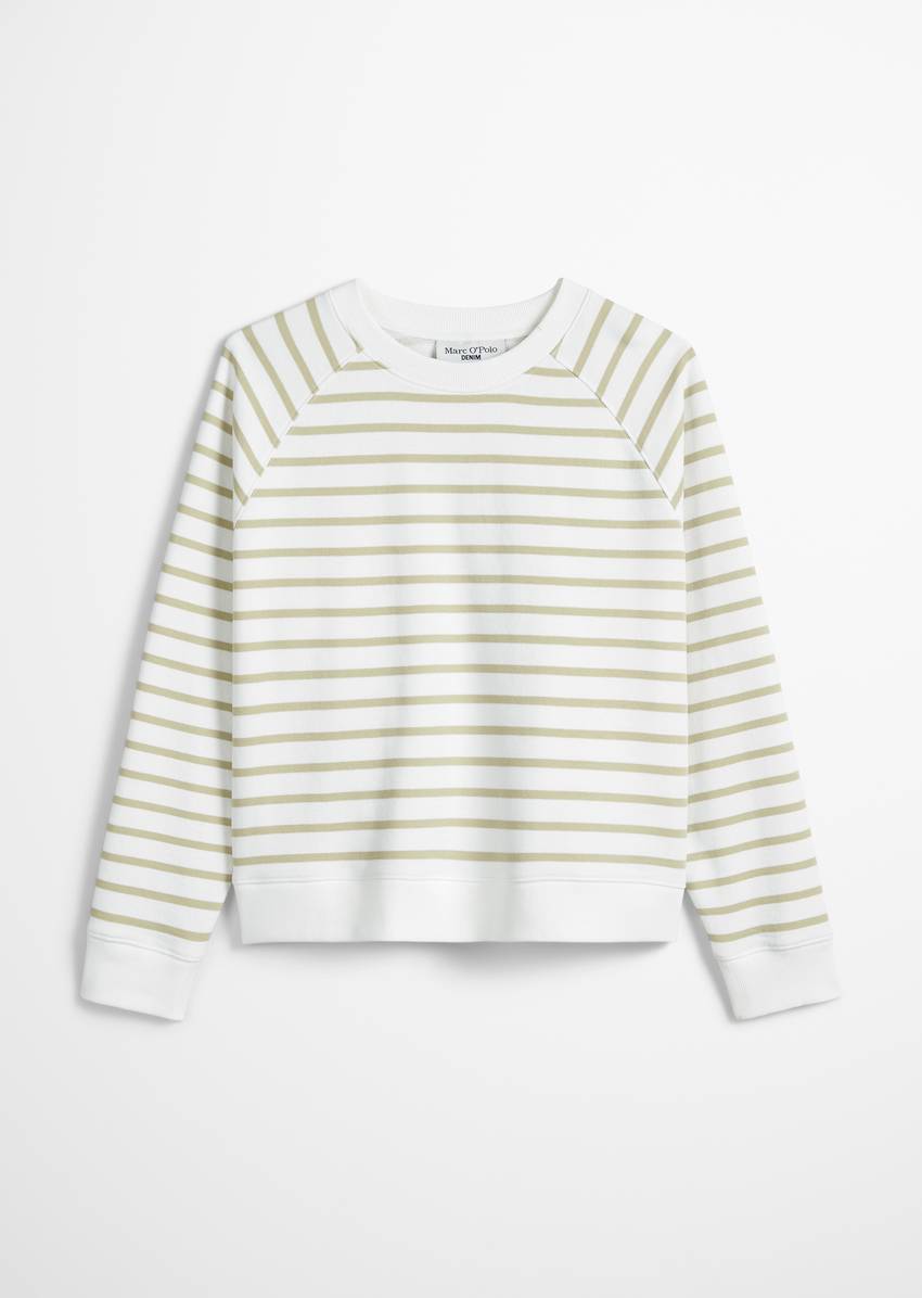Regular striped sweatshirt made from pure organic cotton