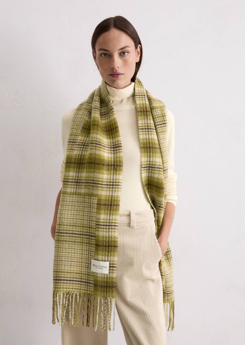 Patchwork scarf made from pure new wool