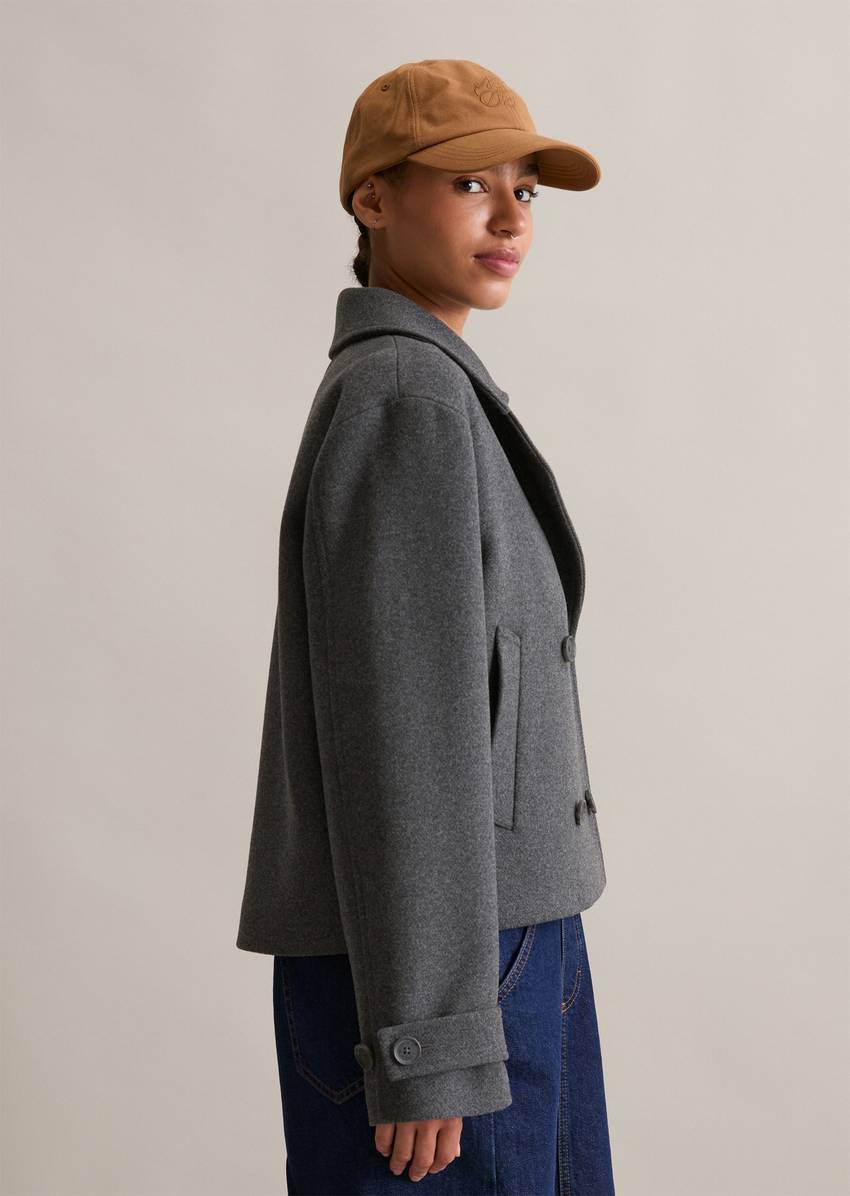 Caban jacket relaxed with recycled wool