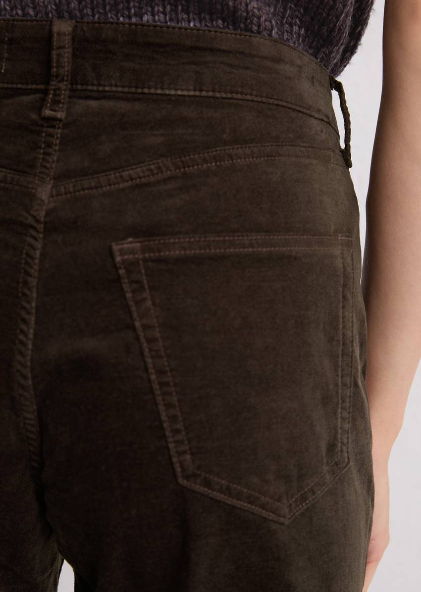 Velvet pants model Alkea slim made from an organic cotton stretch blend