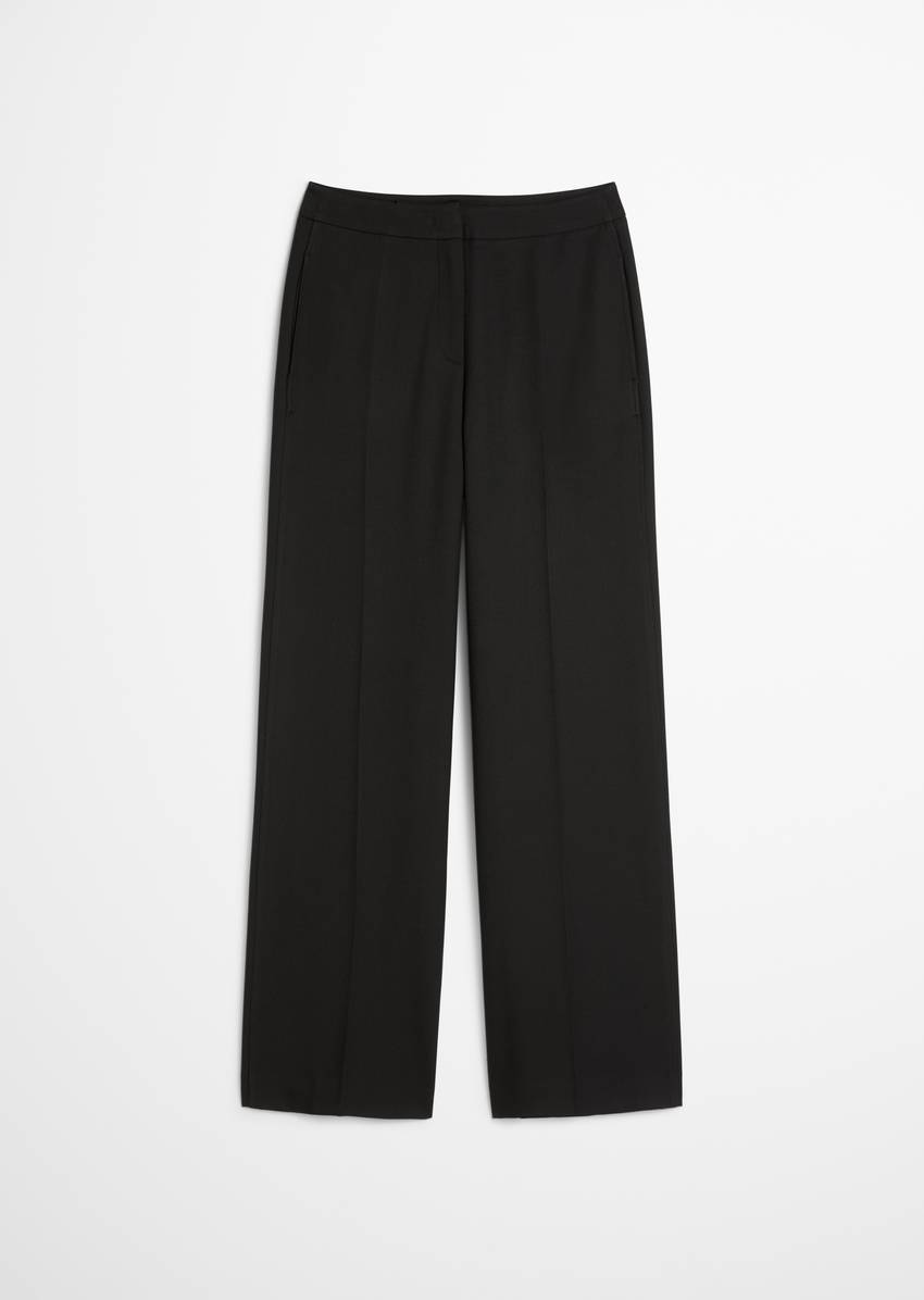 Culotte-style ankle length trousers made from soft flannel