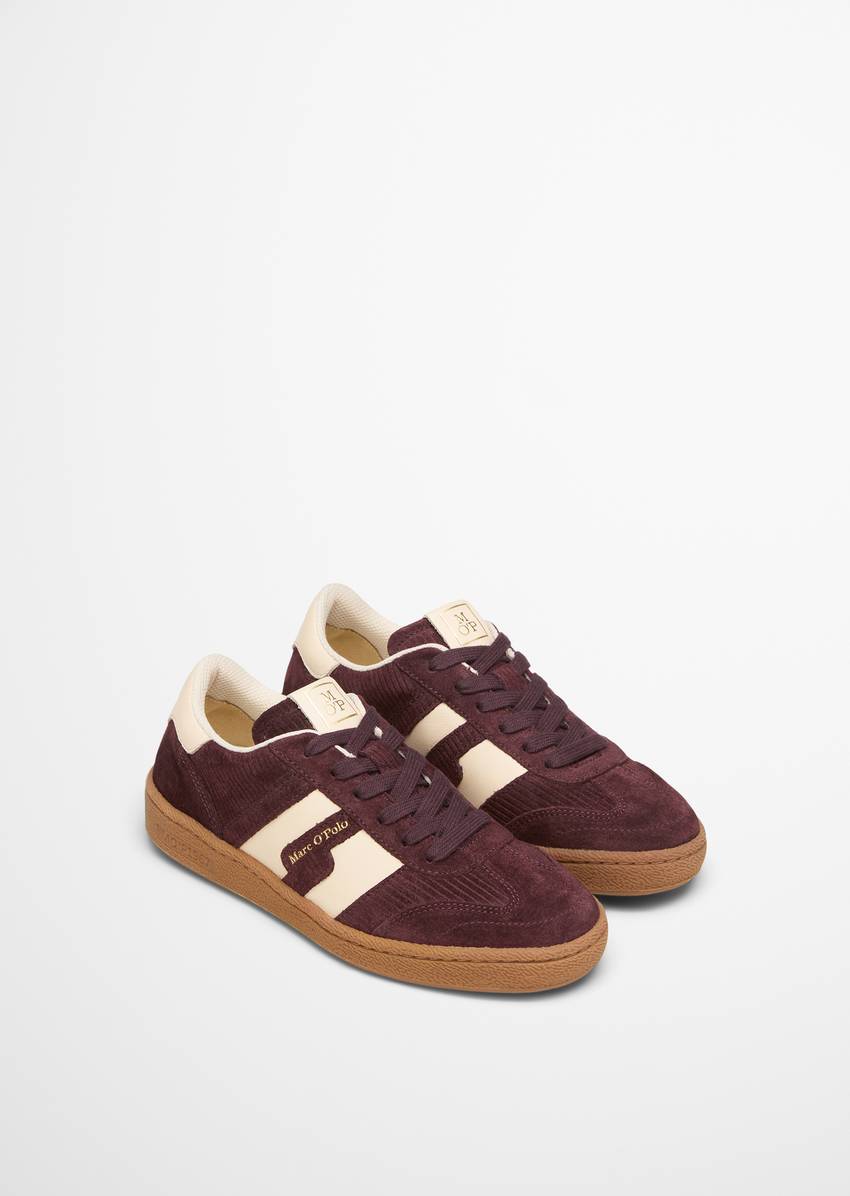 Sneaker made of cowhide in cord look