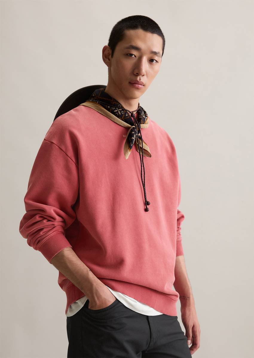 Relaxed sweatshirt made from soft-touch organic cotton