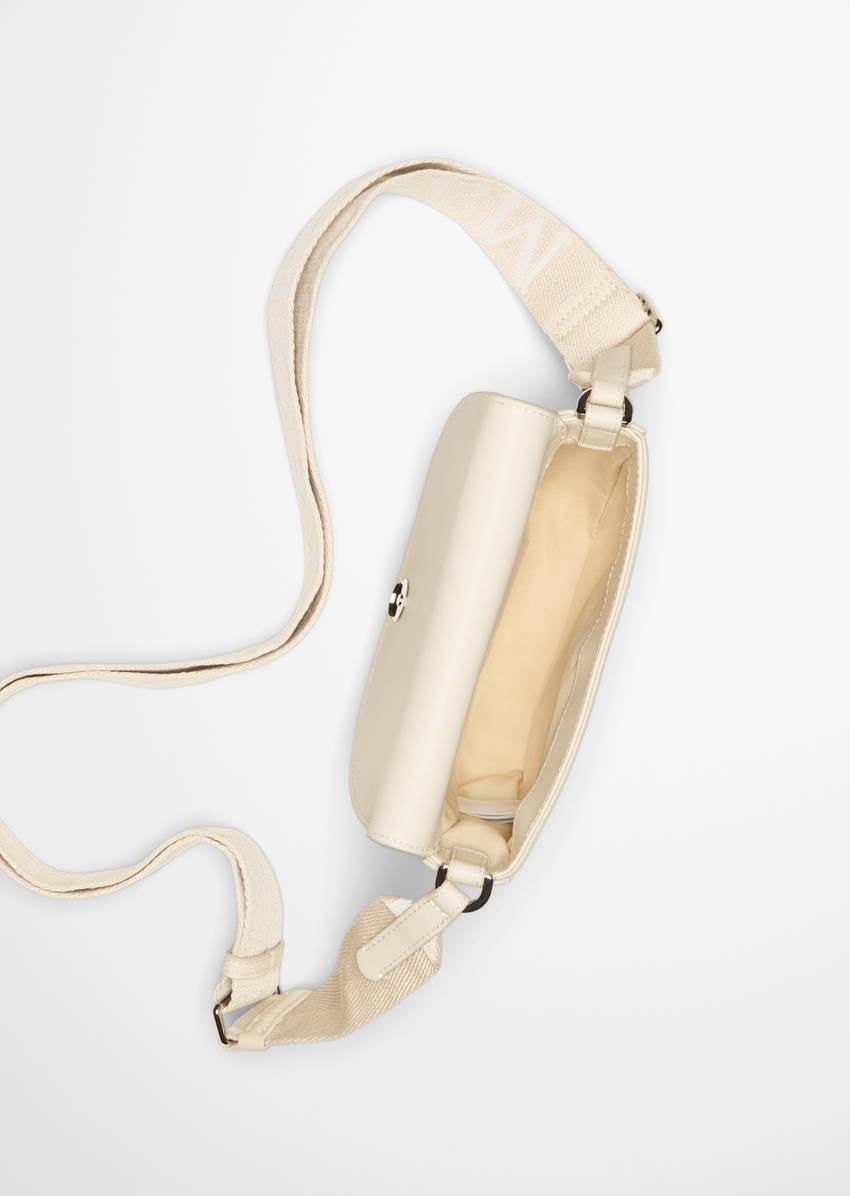 Shoulder bag small made from a leather alternative made from recycled polyester