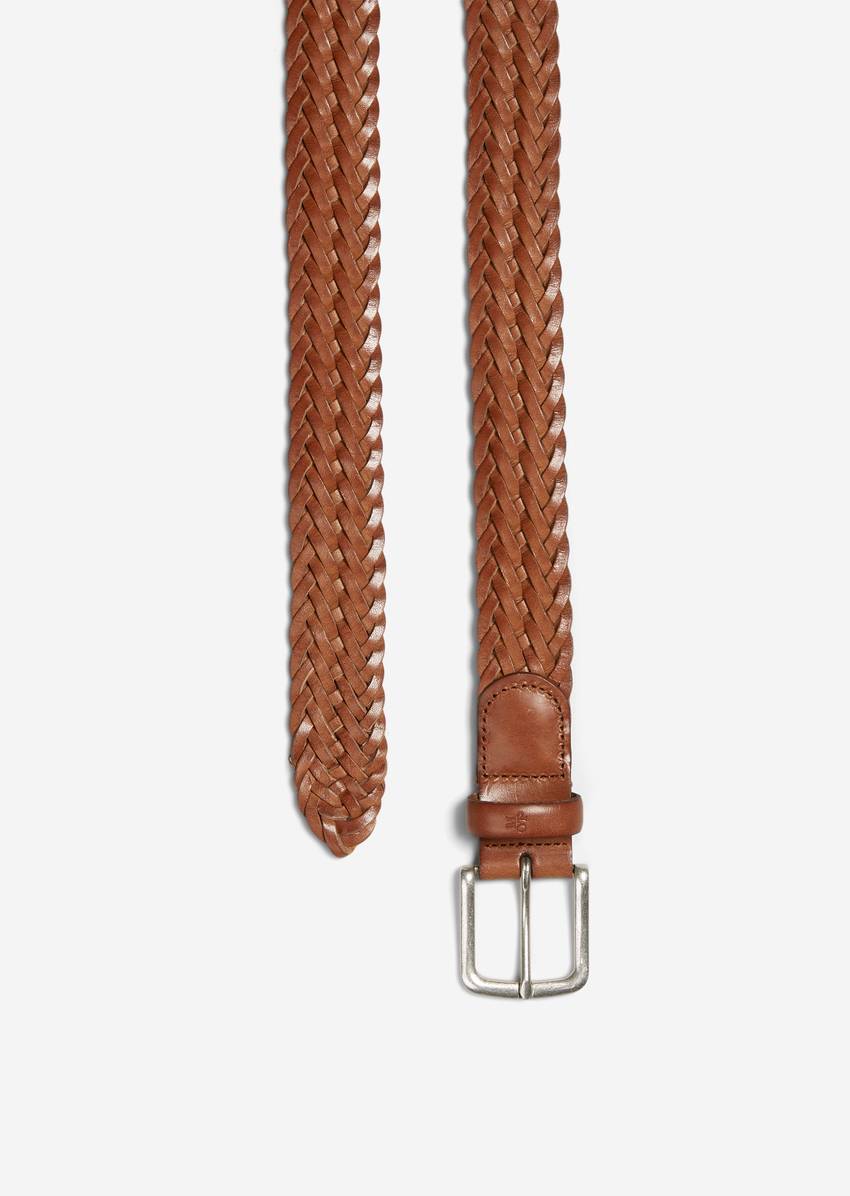 Braided belt made from fine cowhide