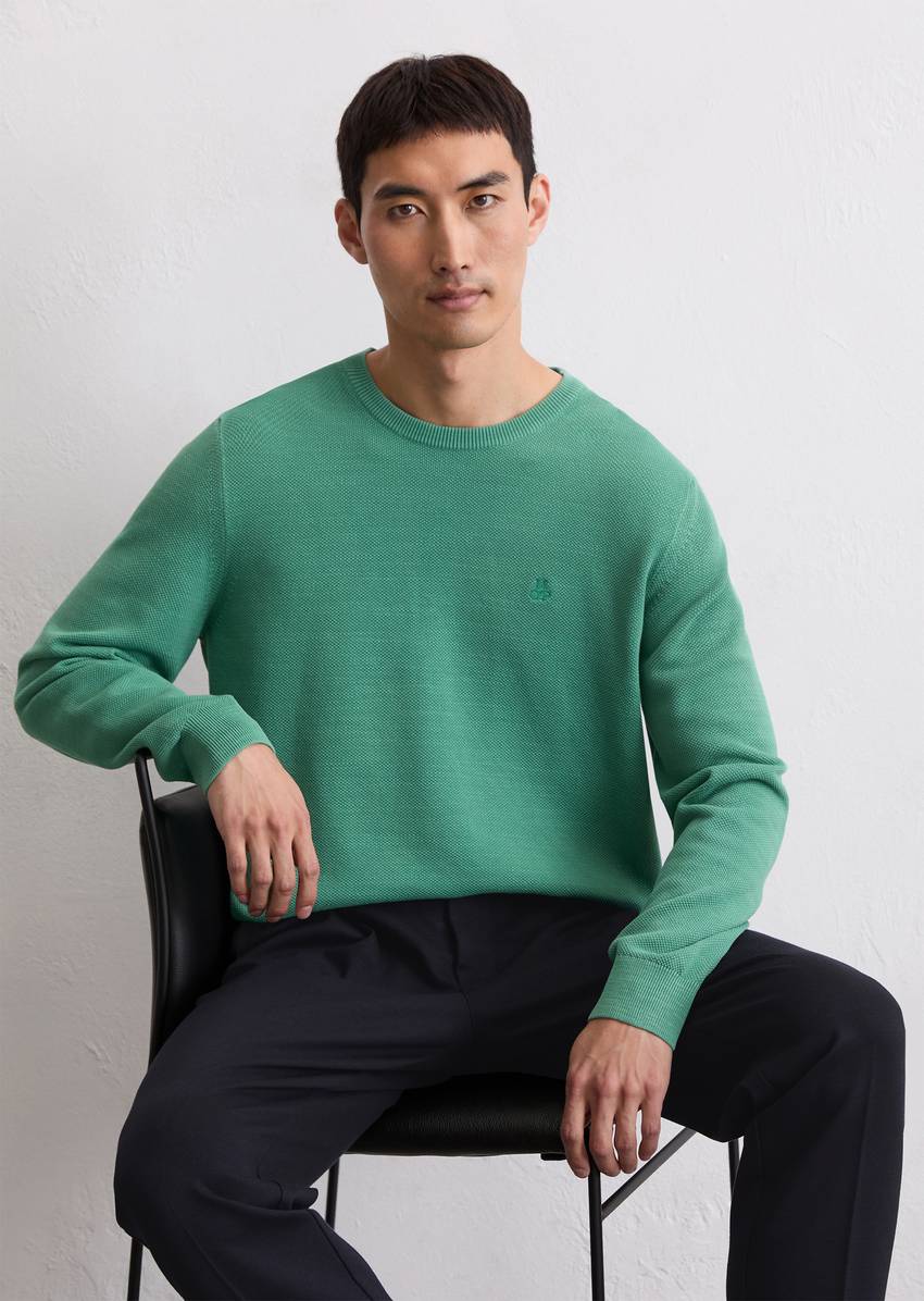 Sweater regular made from organic cotton piqué