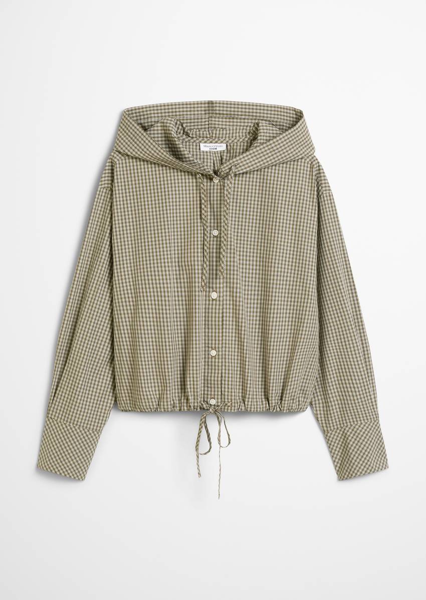 Cropped hooded blouse made from papertouch poplin