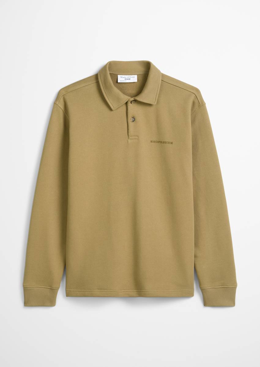 Polo sweatshirt relaxed made of heavy, structured quality