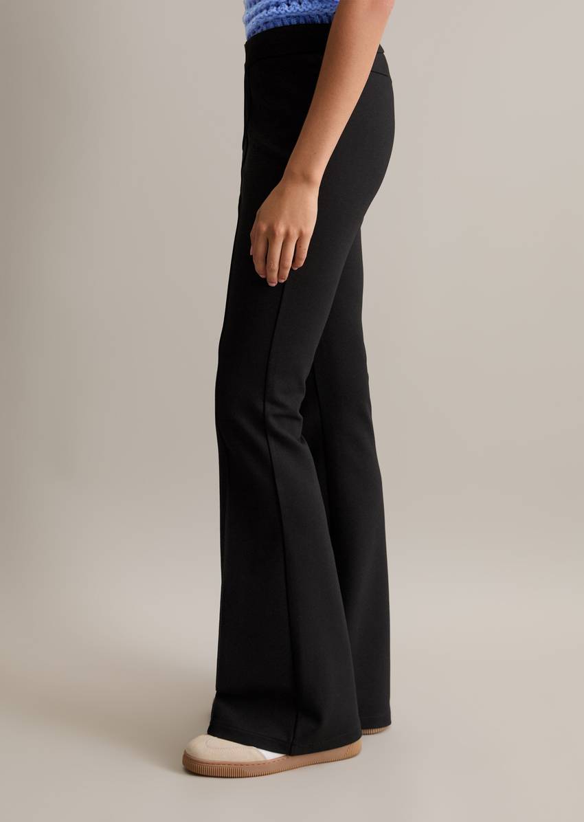 Jersey pants bootcut made from compact interlock quality