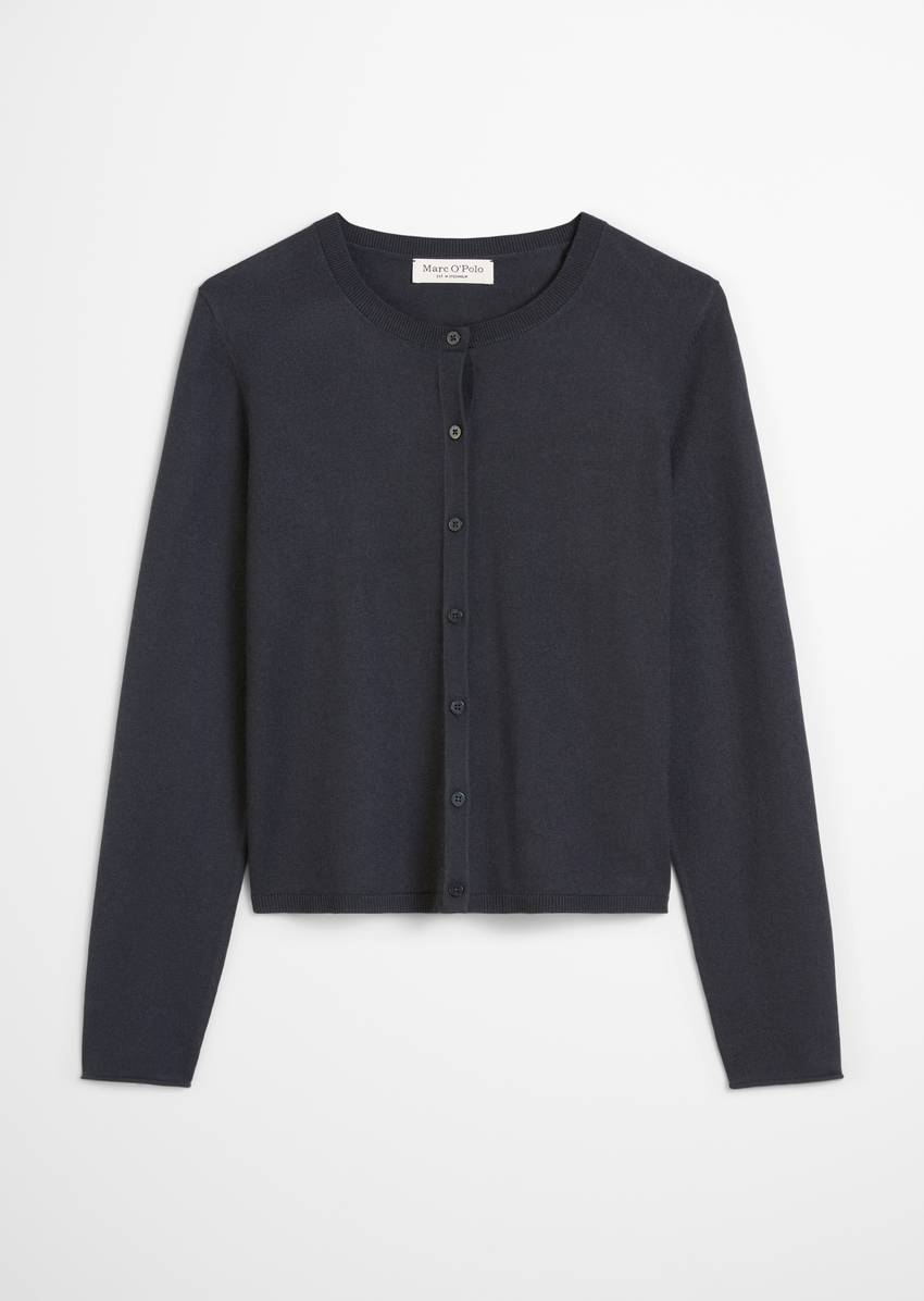 Cardigan slim made from a virgin wool/viscose mix