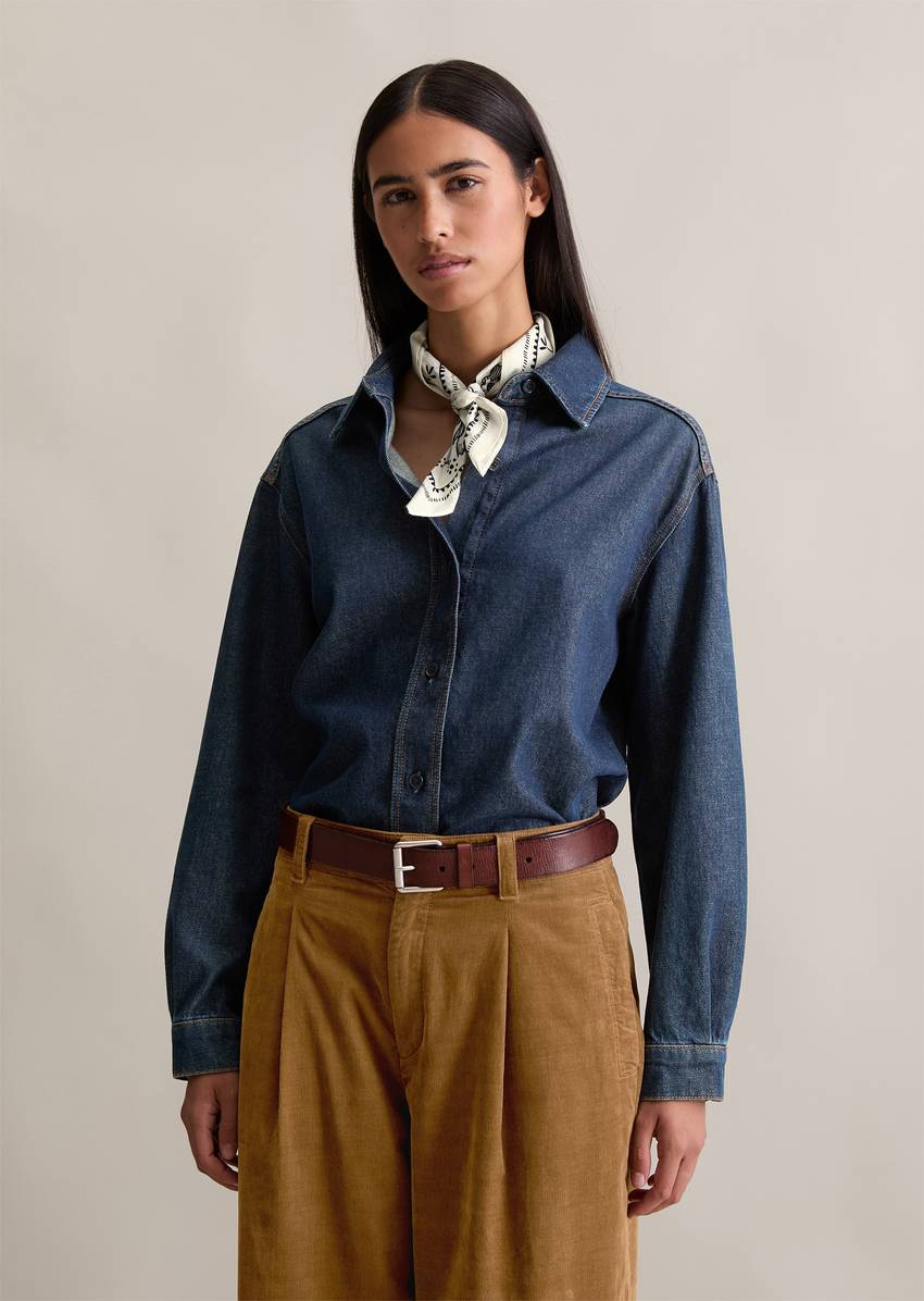 Regular denim blouse made from pure organic cotton