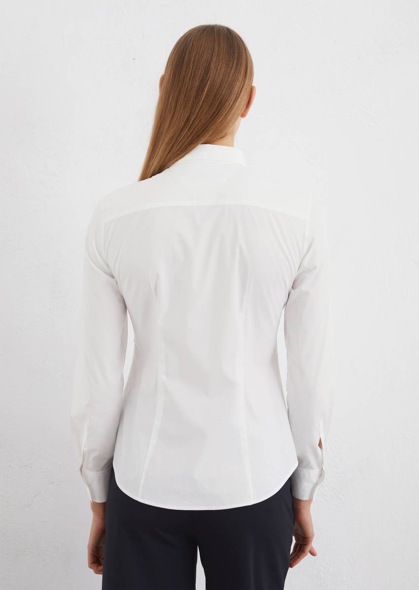 Long sleeve blouse in stretch poplin quality