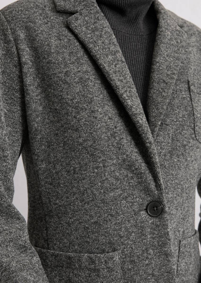 Relaxed jersey tweed blazer made from an organic cotton blend