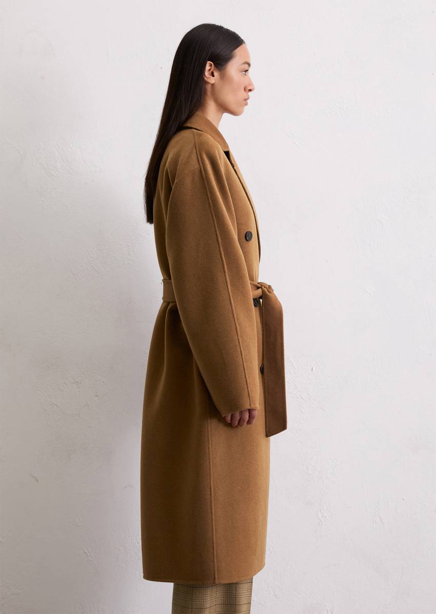 Coat relaxed made from a double-face wool blend