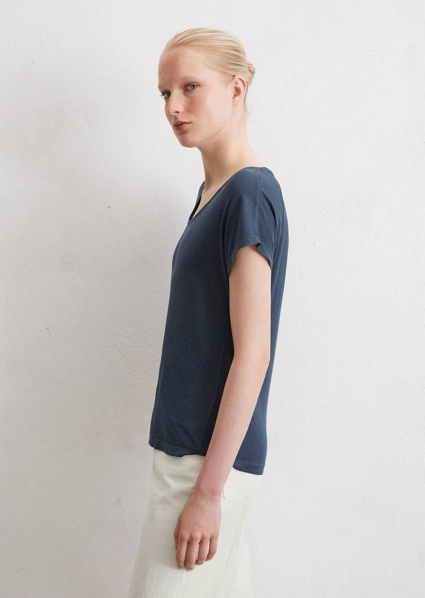 T-shirt regular made from a viscose/organic cotton blend