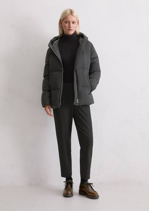 Down puffer jacket relaxed made from recycled flannel