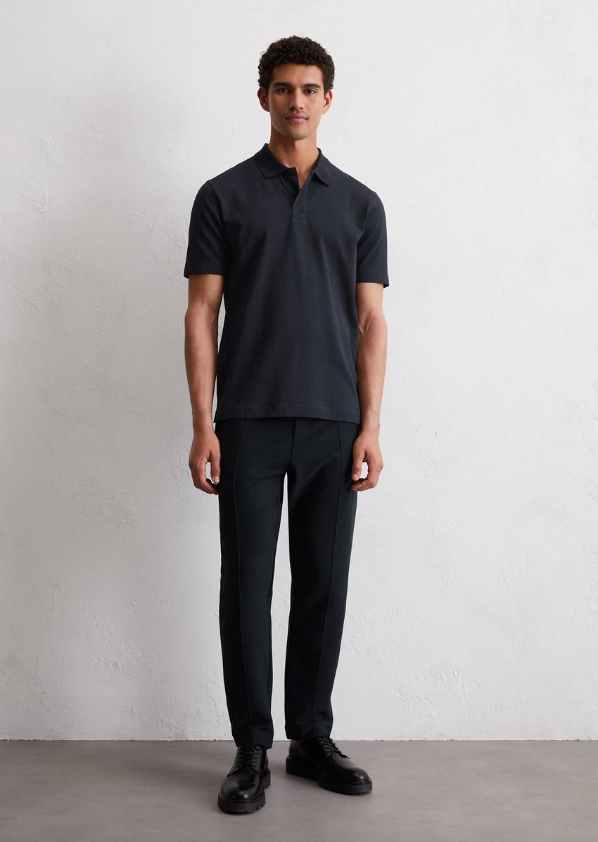 DfC polo shirt seersucker regular made from an organic cotton blend