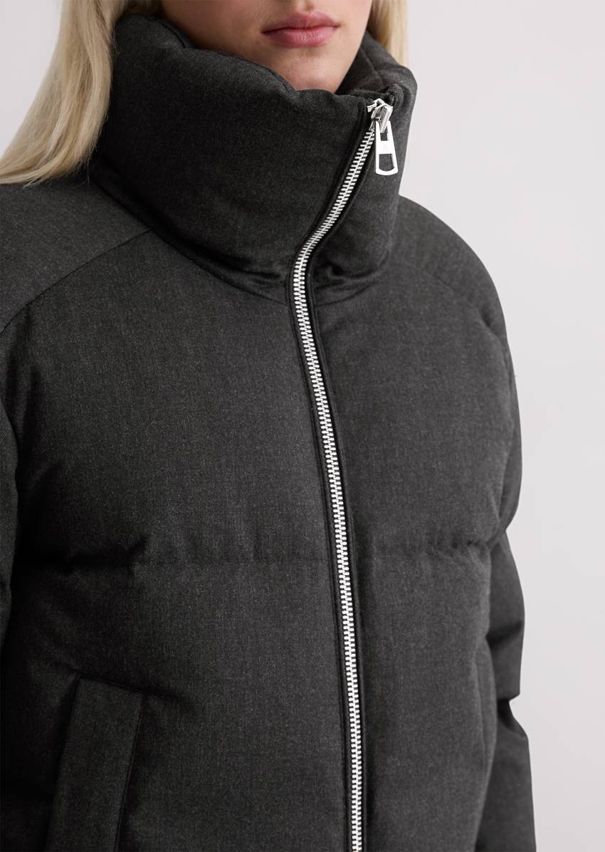 Down puffer jacket relaxed made from soft flannel