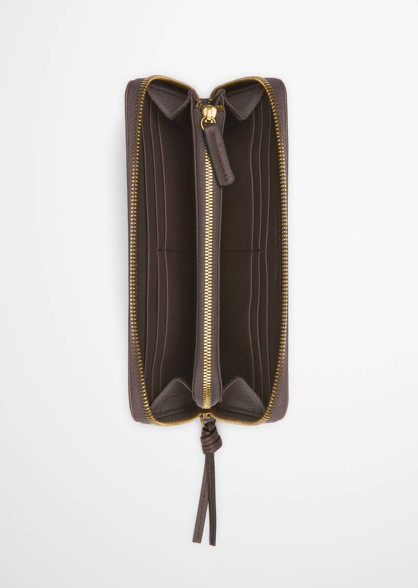 Combination wallet large made from smooth cowhide