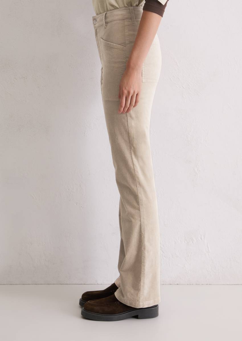 Velvet pants model Kiruna flared made from organic cotton stretch