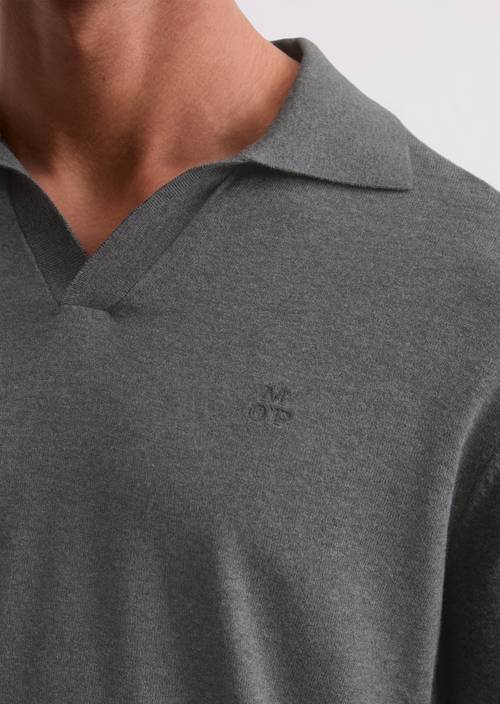 Regular polo neck sweater made from an organic cotton-cashmere blend