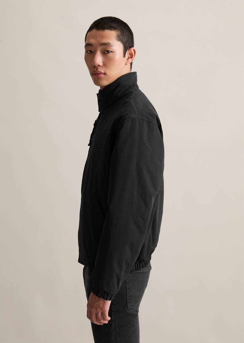 Harrington jacket with elastic waistband