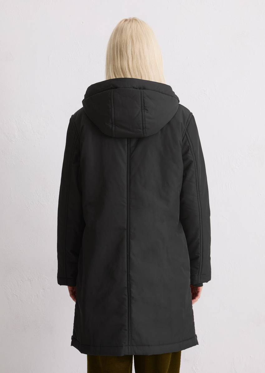 Padded parka jacket fitted made from recycled polyester twill WR