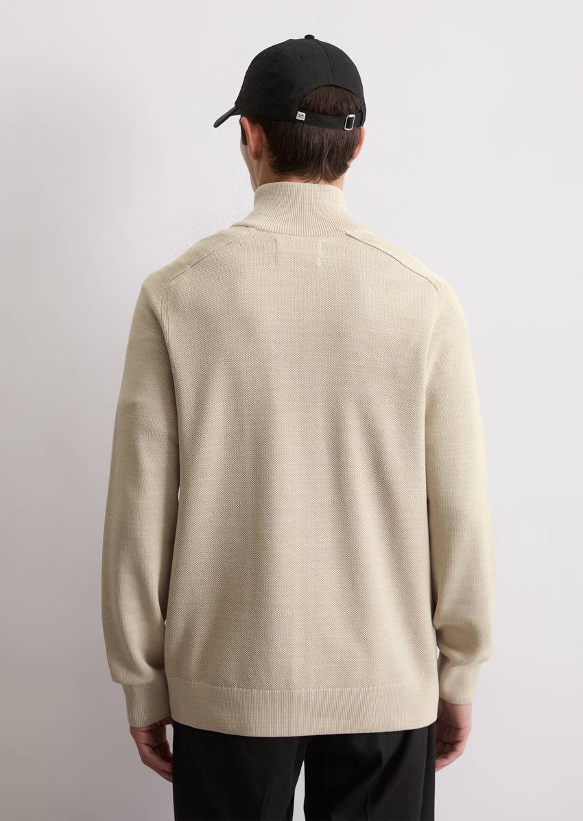 Zipper training jacket made from fine organic cotton piqué