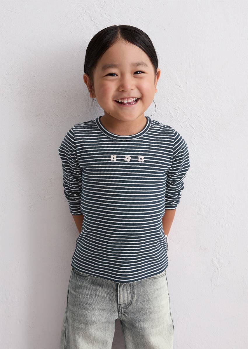 KIDS-GIRLS longsleeve with fine ribbed structure