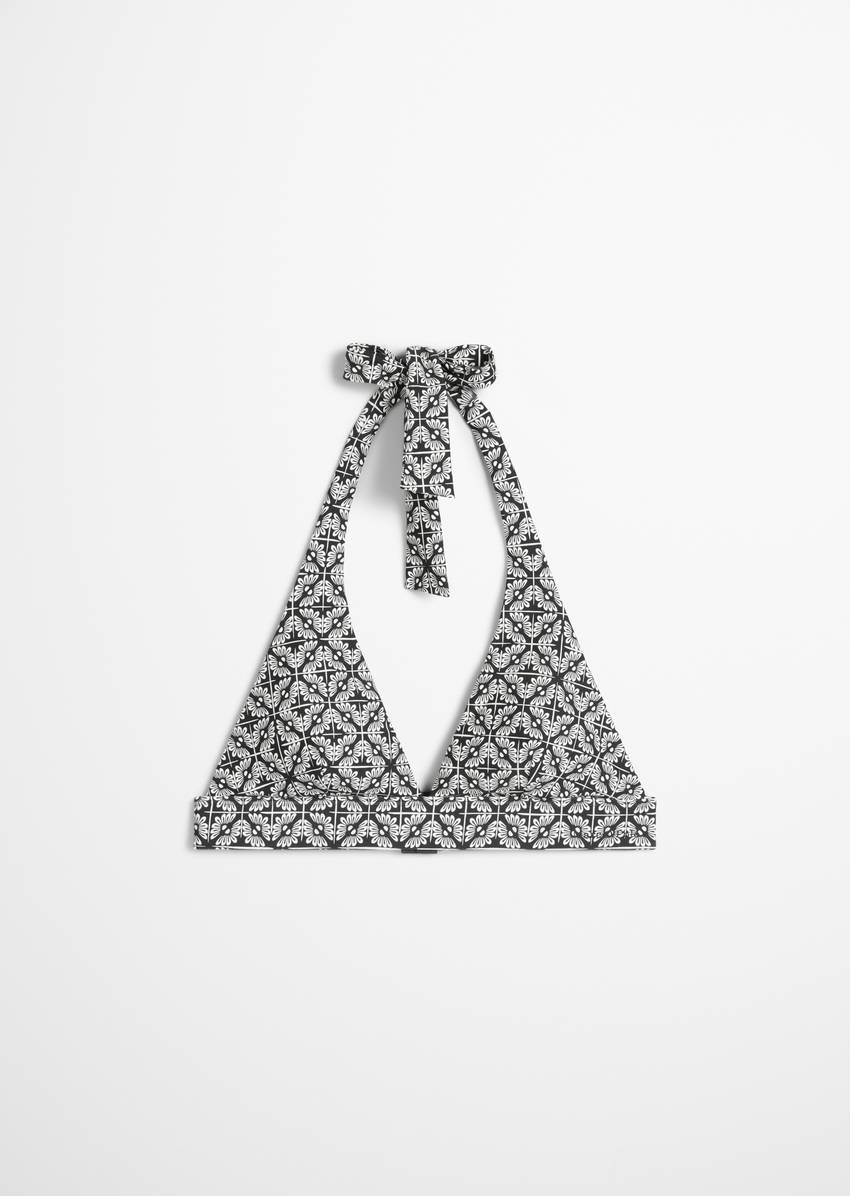 Halter neck bikini top made from recycled material