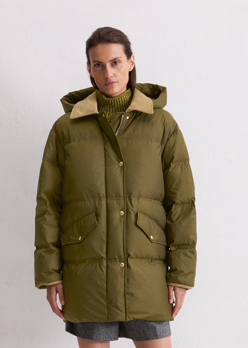 Puffer down parka regular made from recycled polyester
