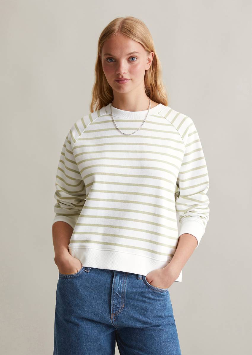 Regular striped sweatshirt made from pure organic cotton