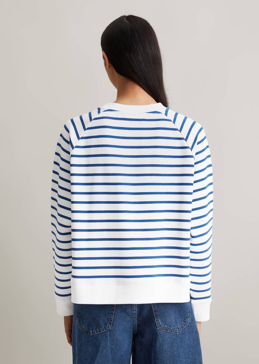 Regular striped sweatshirt made from pure organic cotton