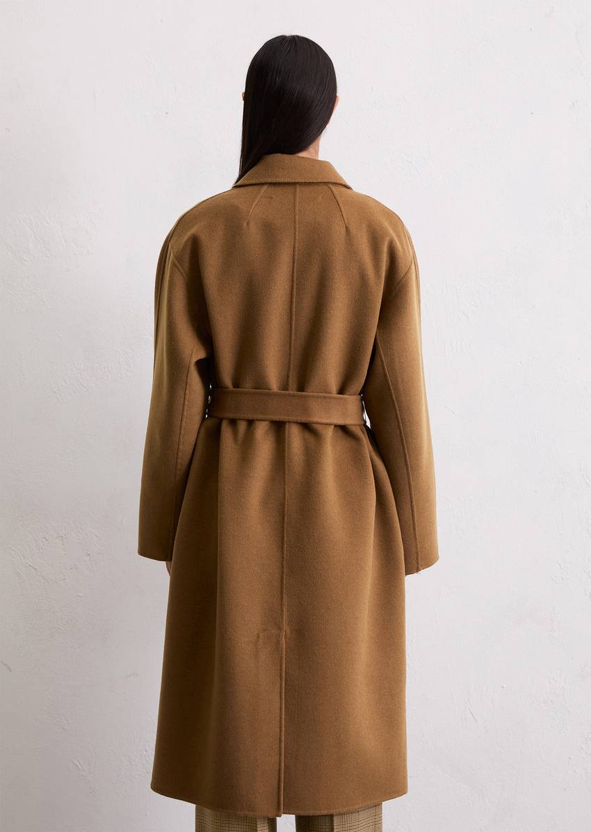 Coat relaxed made from a double-face wool blend