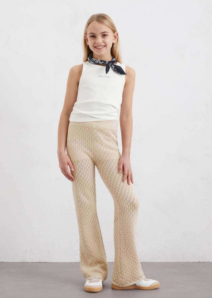 TEENS-GIRLS knitted trousers in crochet look